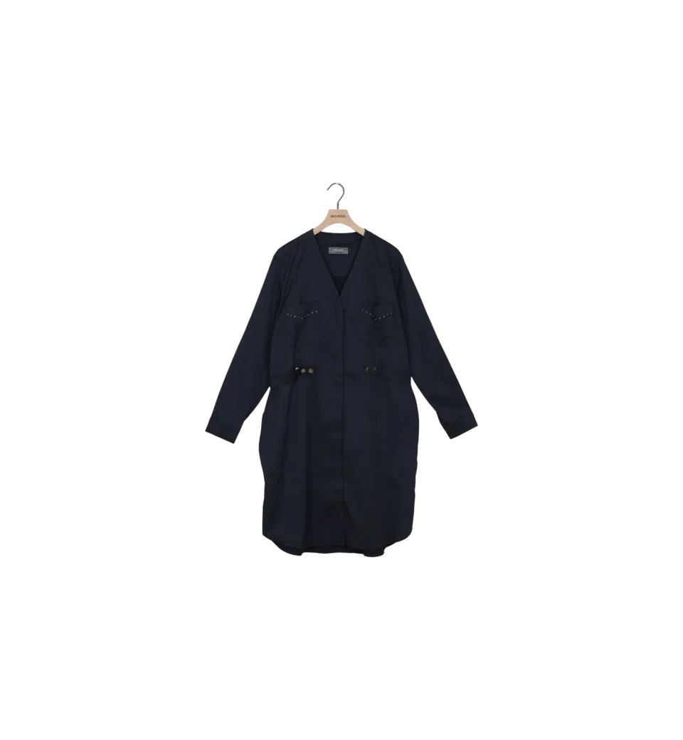 Mos Mosh MMCalo Twill Kleid Navy XL mit Gürtel