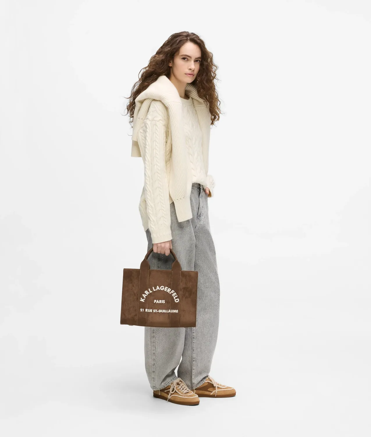 Karl Lagerfeld Rue St-Guillaume Tote Wildleder-Optik mittel