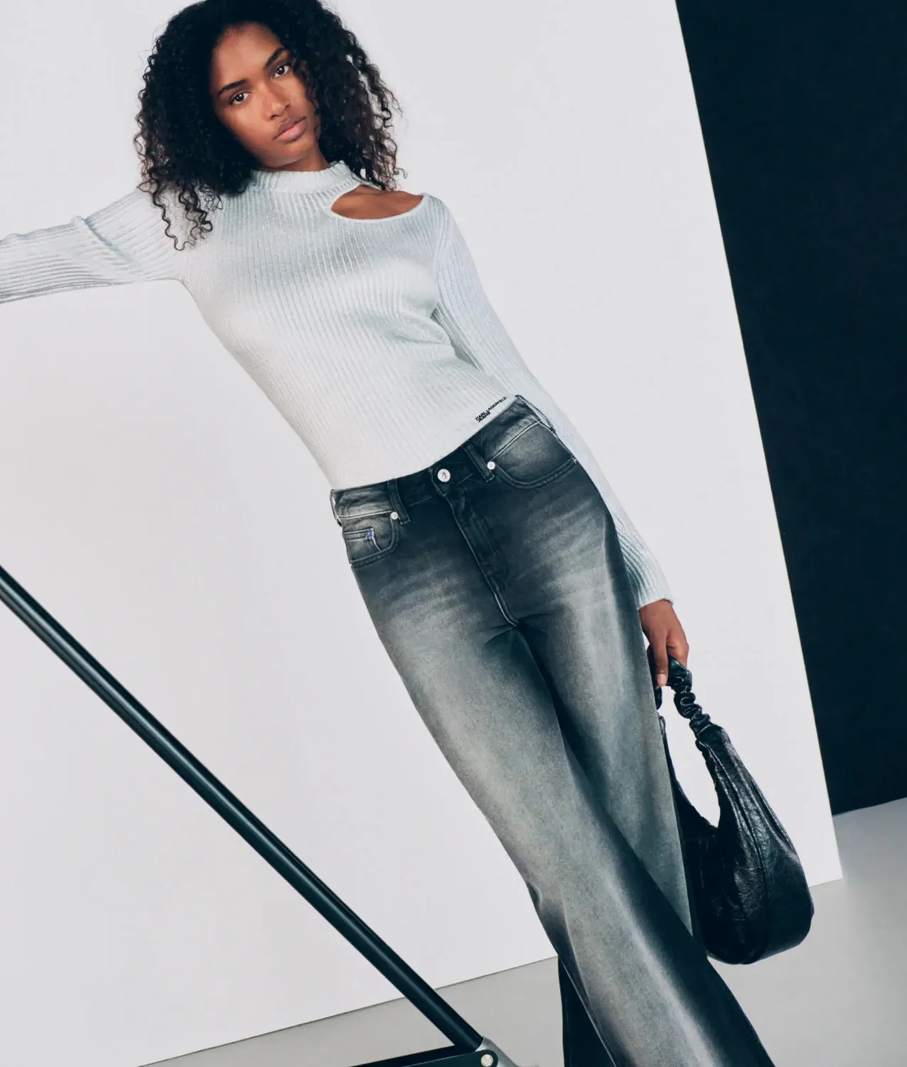 Karl Lagerfeld Jeans Metallic Pullover beschichtet Cut-out
