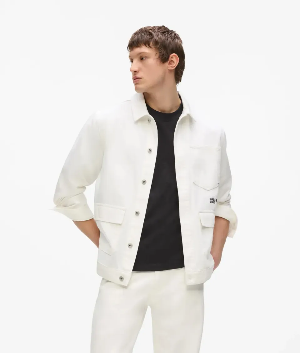 Karl Lagerfeld KL Jeans Utility Jeansjacke Weiß Denim