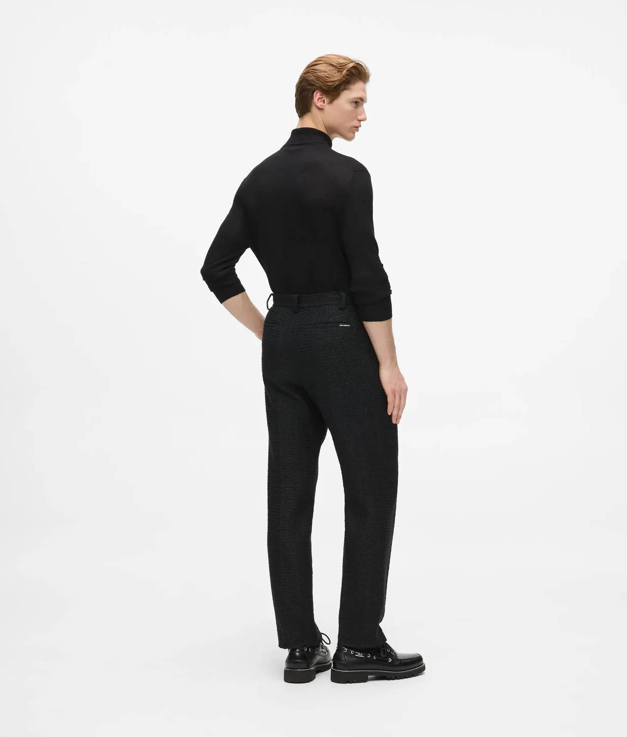 Karl Lagerfeld Boucle Hose Straight-Leg Metalldetail
