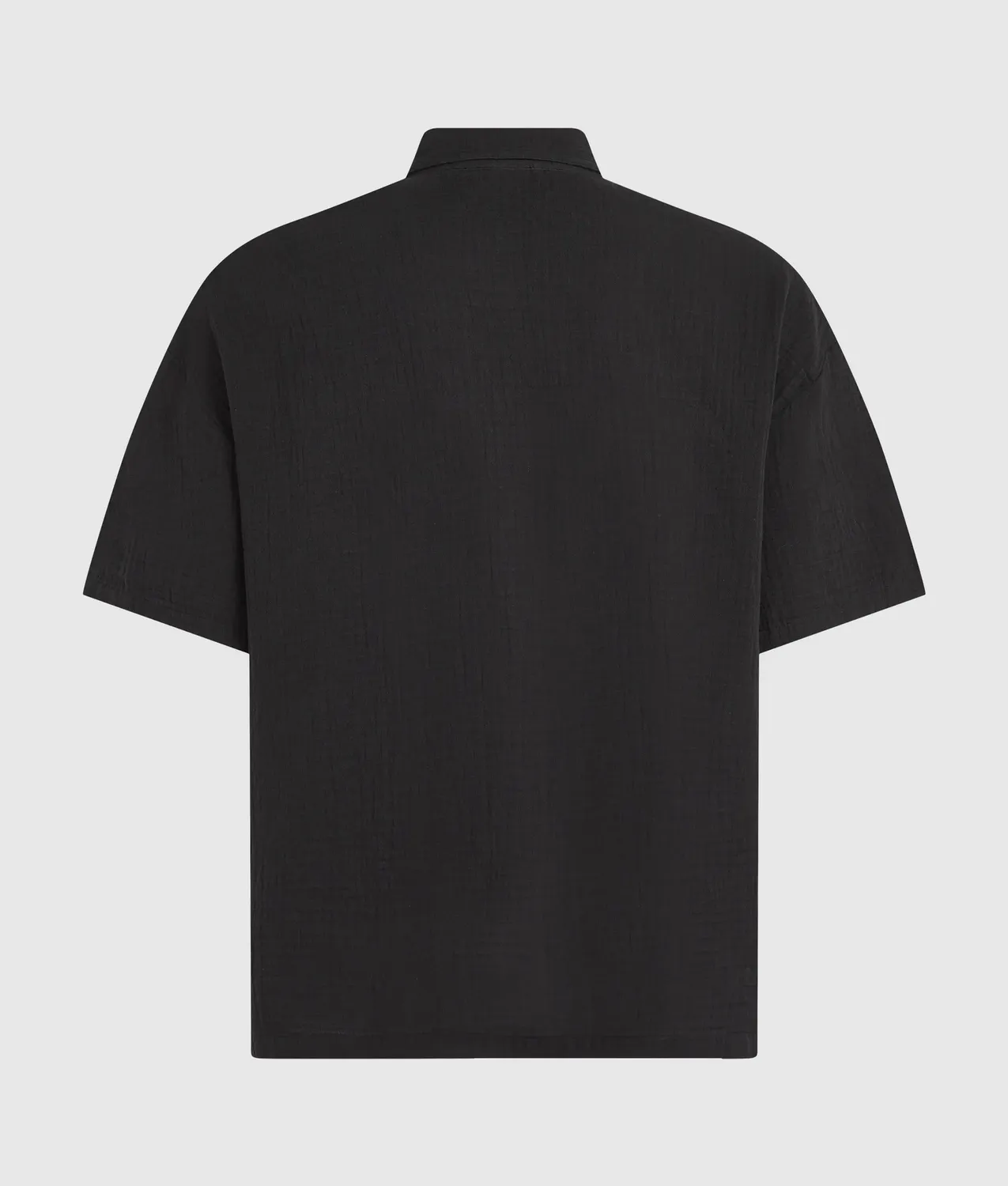Karl Lagerfeld Crinkled Kurzarm-Hemd Logo Baumwolle
