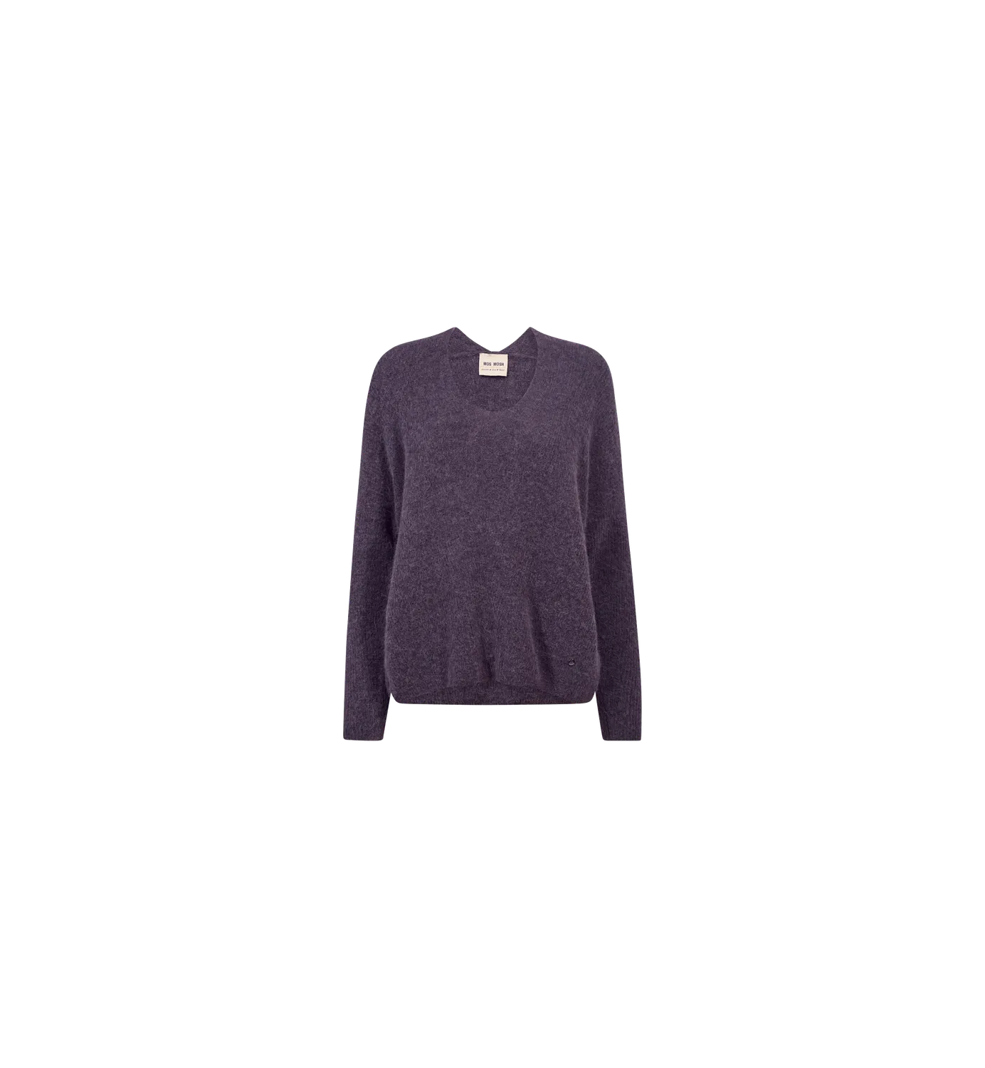 Mos Mosh MMThora V-Neck Strickpullover Sweet Grape Alpaka