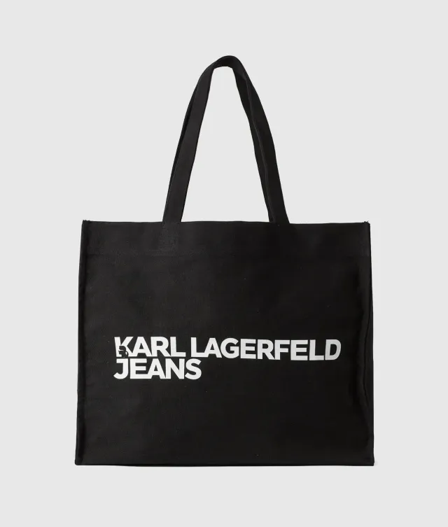 Karl Lagerfeld Jeans Logo Canvas Shopper recycelte Baumwolle