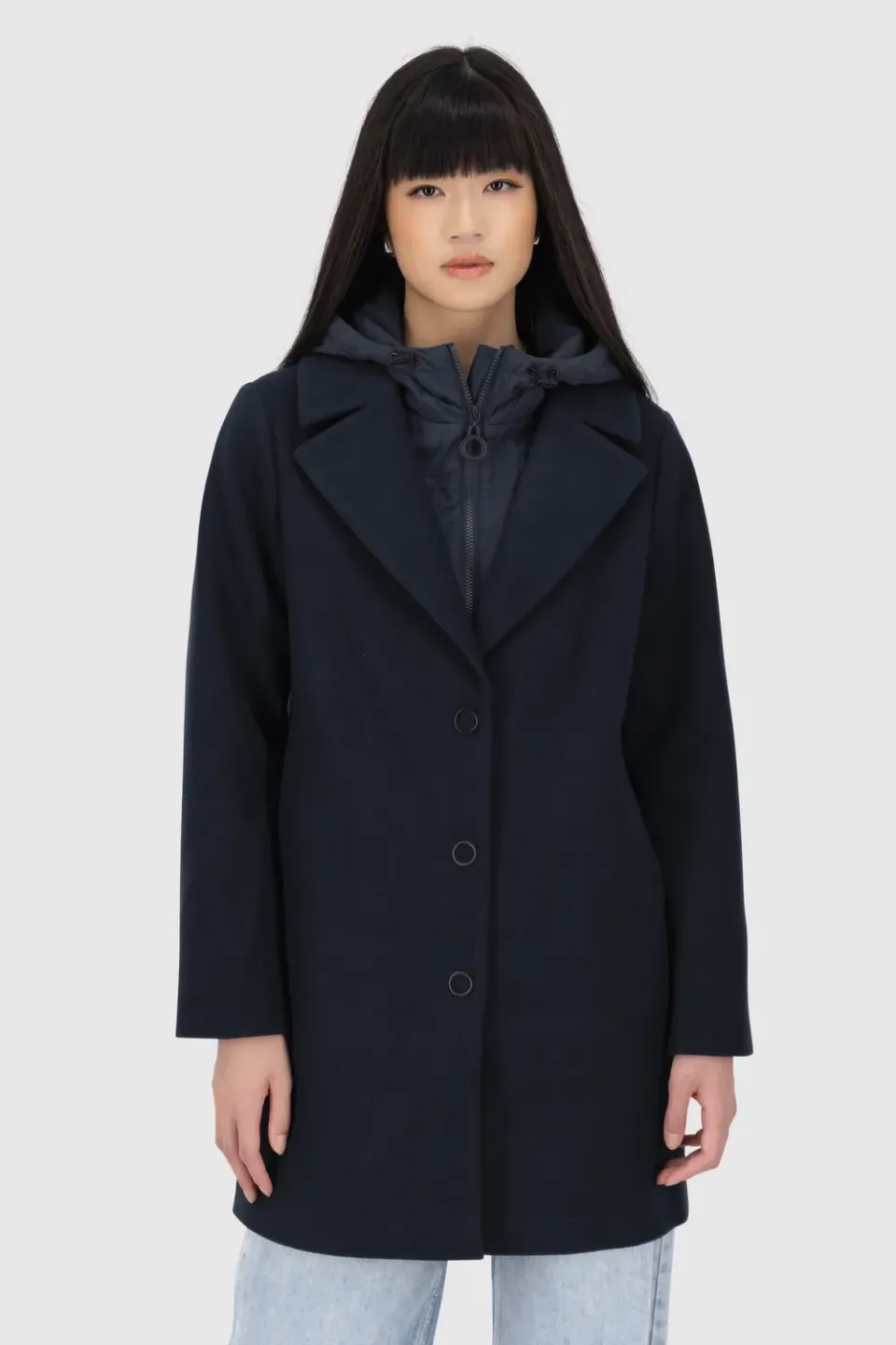 Alife & Kickin AjaAK A Jacket Wintermantel Dunkelblau Wolloptik