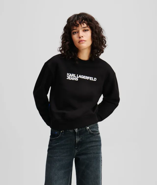 Karl Lagerfeld KL Jeans Logo Sweatshirt schwarz Baumwolle