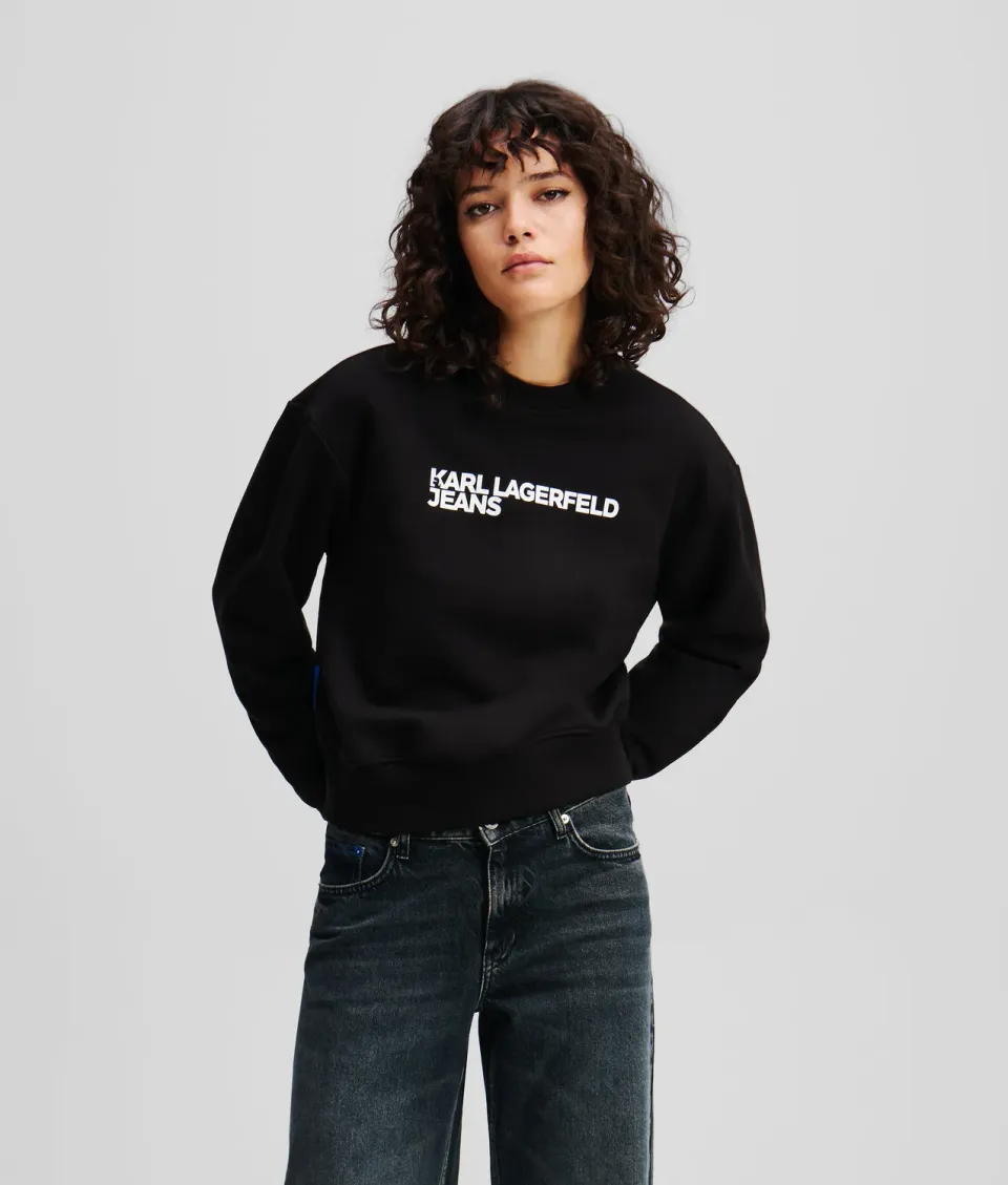 Karl Lagerfeld KL Jeans Logo Sweatshirt schwarz Baumwolle