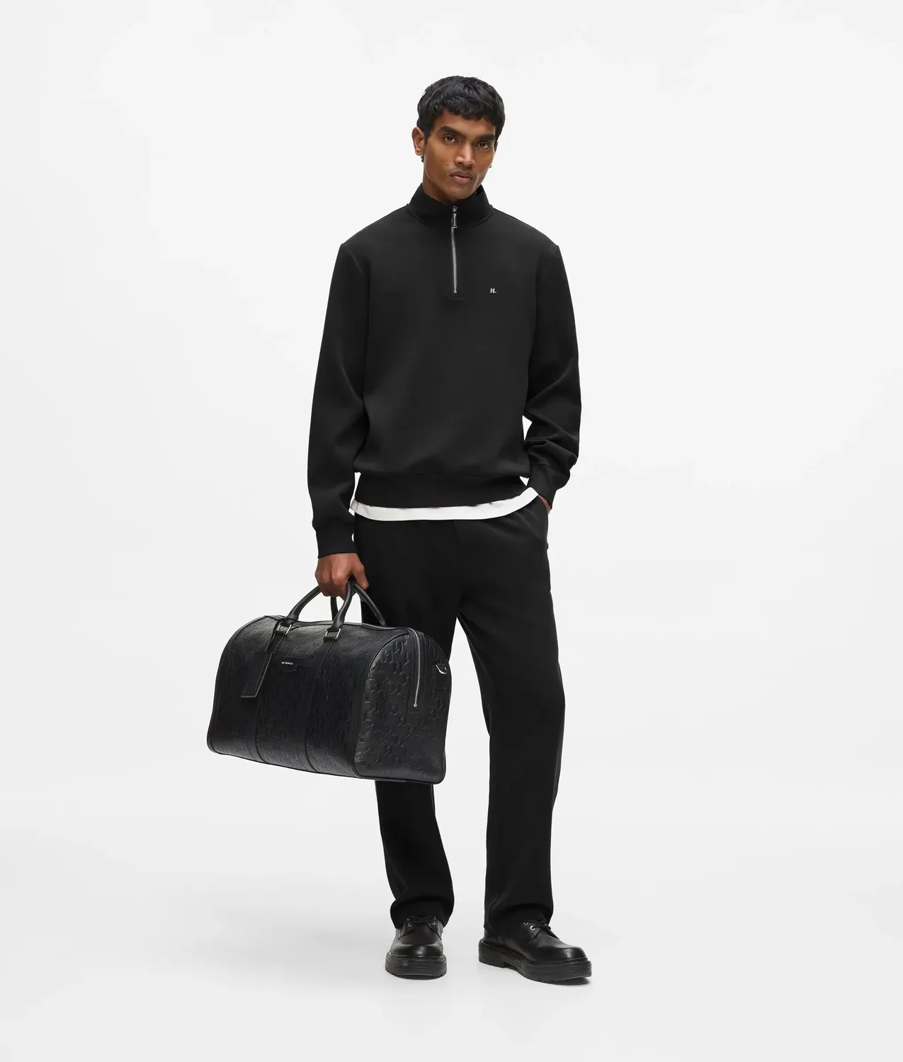 Karl Lagerfeld Quarter Zip Sweatshirt Monogramm Herren