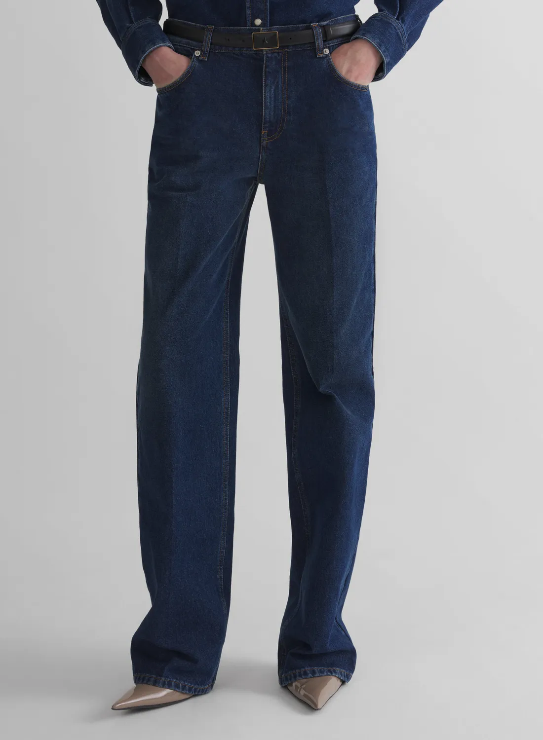 Mugler Five Pocket Straight Jeans Denim gerader Schnitt