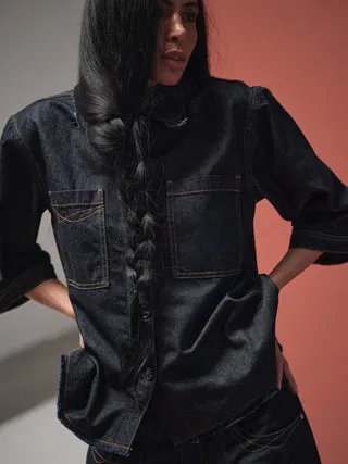 Mos Mosh MMHSum Rinse Jeanshemd 3/4-Ärmel