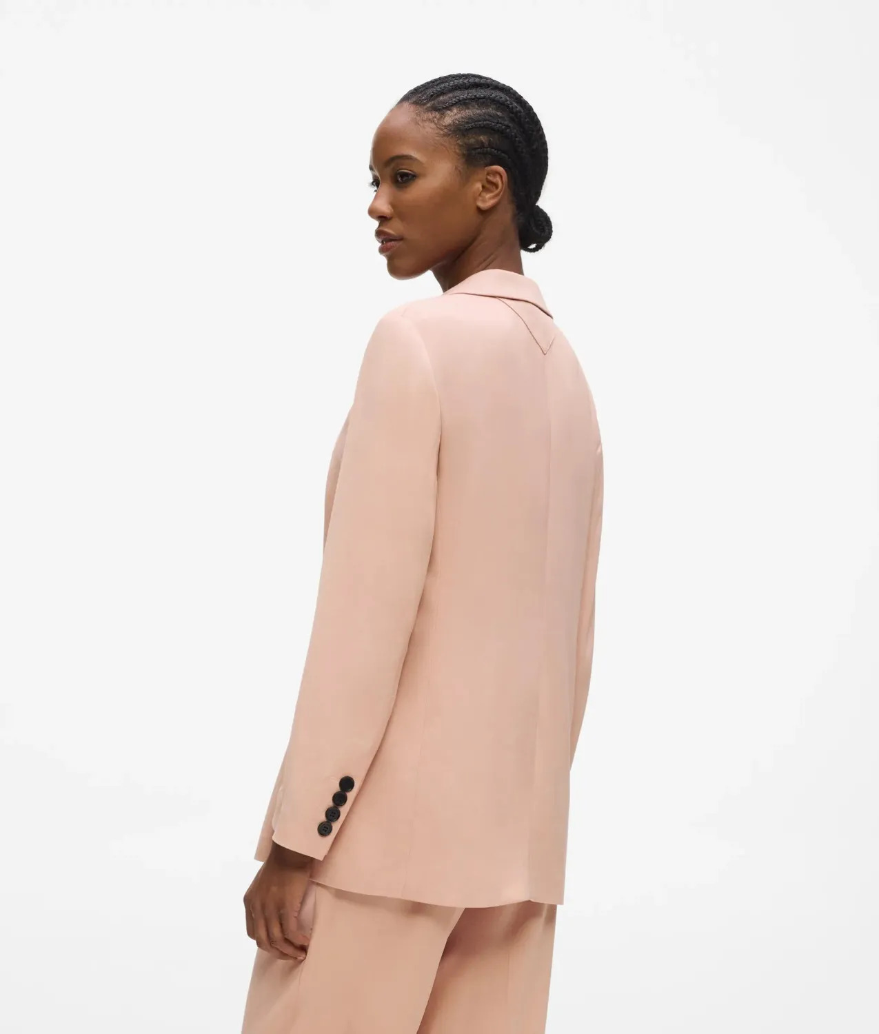 Karl Lagerfeld Satin-Blend Blazer einreihig Viskose