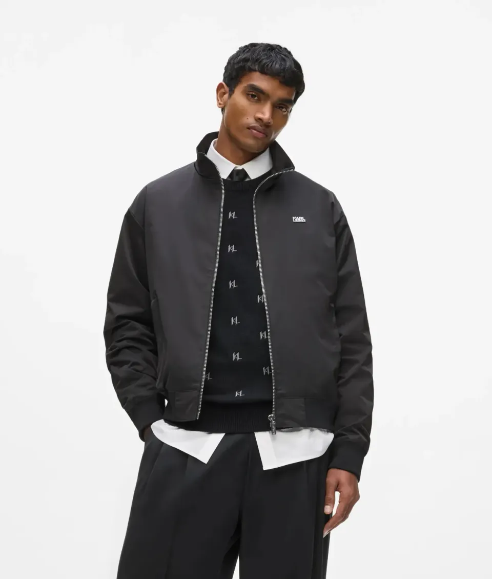 Karl Lagerfeld Zip Blouson Jacke Stehkragen Reissverschluss