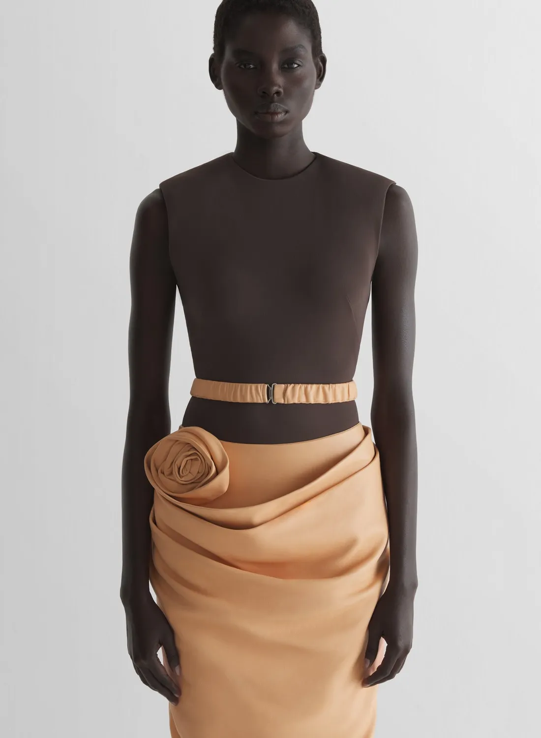 Mugler Sleeveless Bodysuit Body beige ärmellos