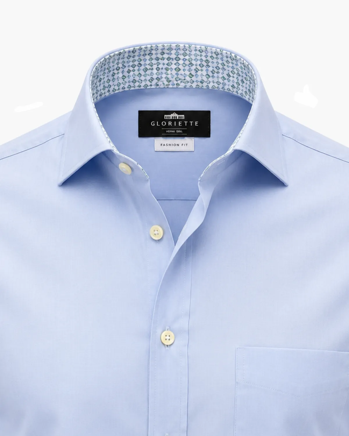 Gloriette Hemd Fashion-Fit blau Iron Free Langarm