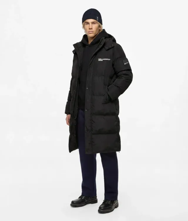 Karl Lagerfeld KL Jeans Extra-Long Pufferjacke Herren lang wattiert