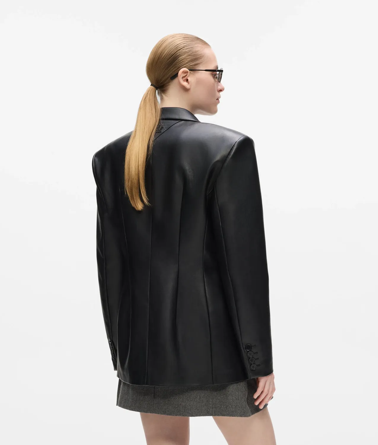 Karl Lagerfeld Oversized Blazer Kunstleder schwarz Gr. 0-10