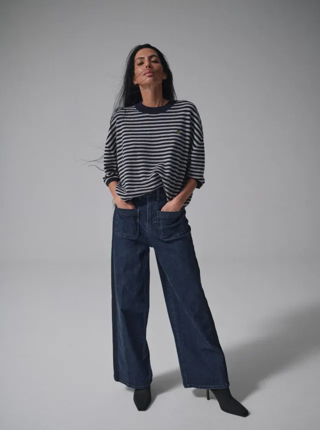 Mos Mosh MMHBoost Lou Jeans Dark Blue Regular Weit