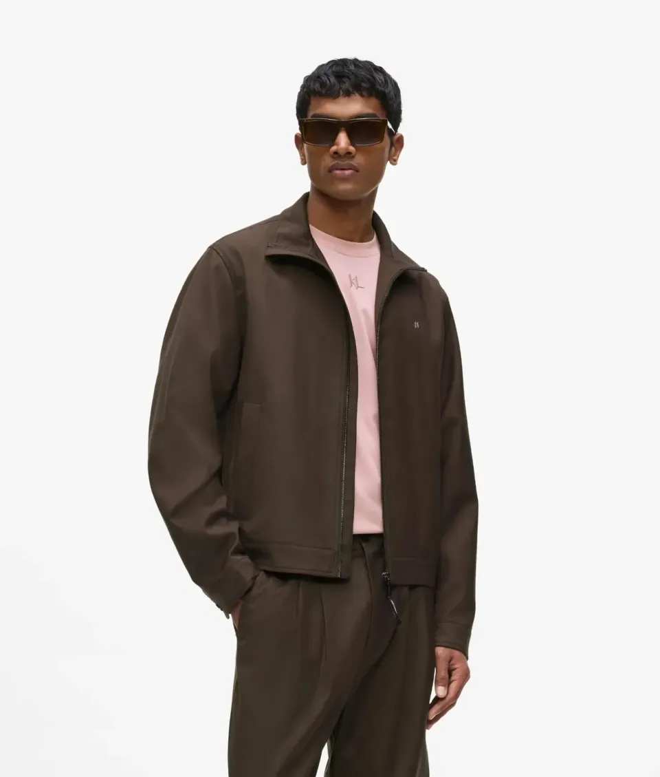 Karl Lagerfeld Jacke Wollmix leicht mit Trichterkragen