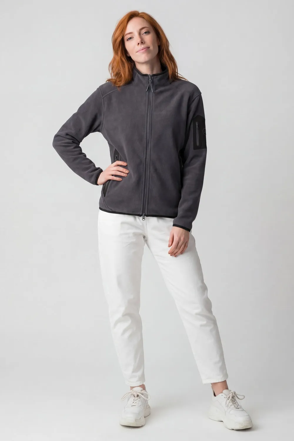 Alife & Kickin SagaAK Fleece Sweat Jacket Grau Damen