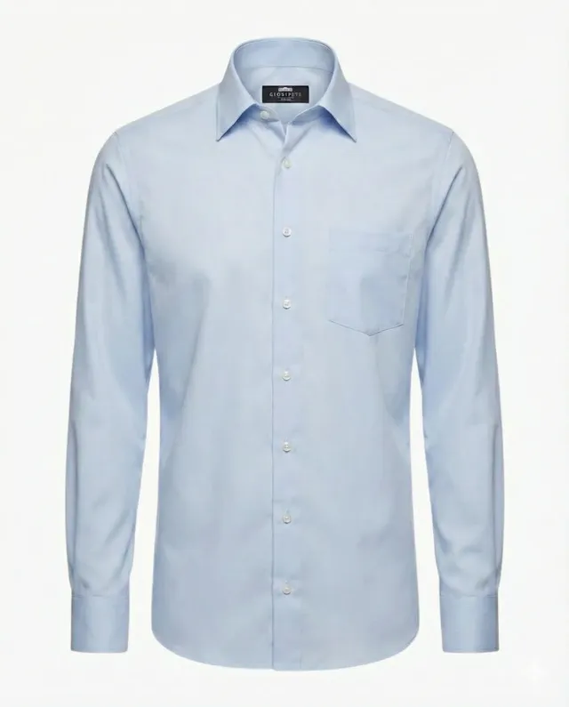 Gloriette Regular Fit Herrenhemd Chambray Blau