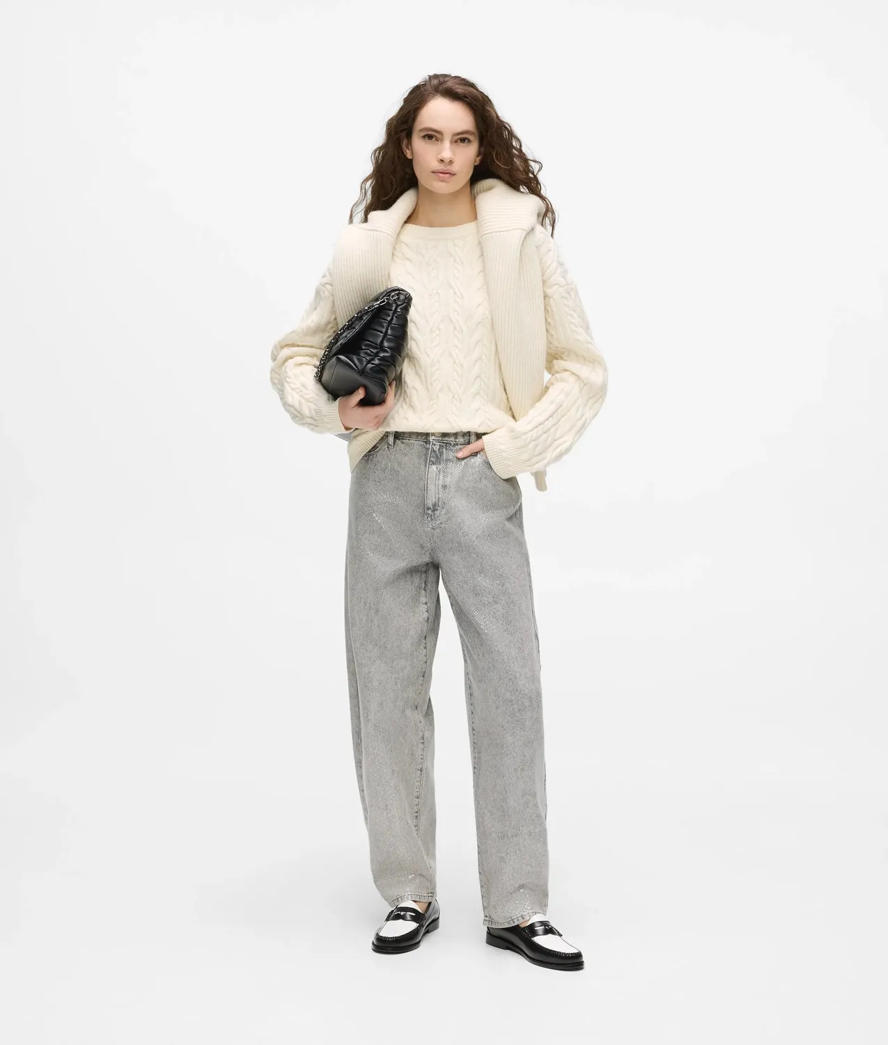 Karl Lagerfeld Chunky Cable Knit Pullover Zopfstrick warm