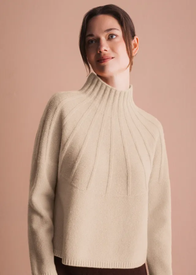 Senatex Stehkragen Pullover Merinowolle Orange