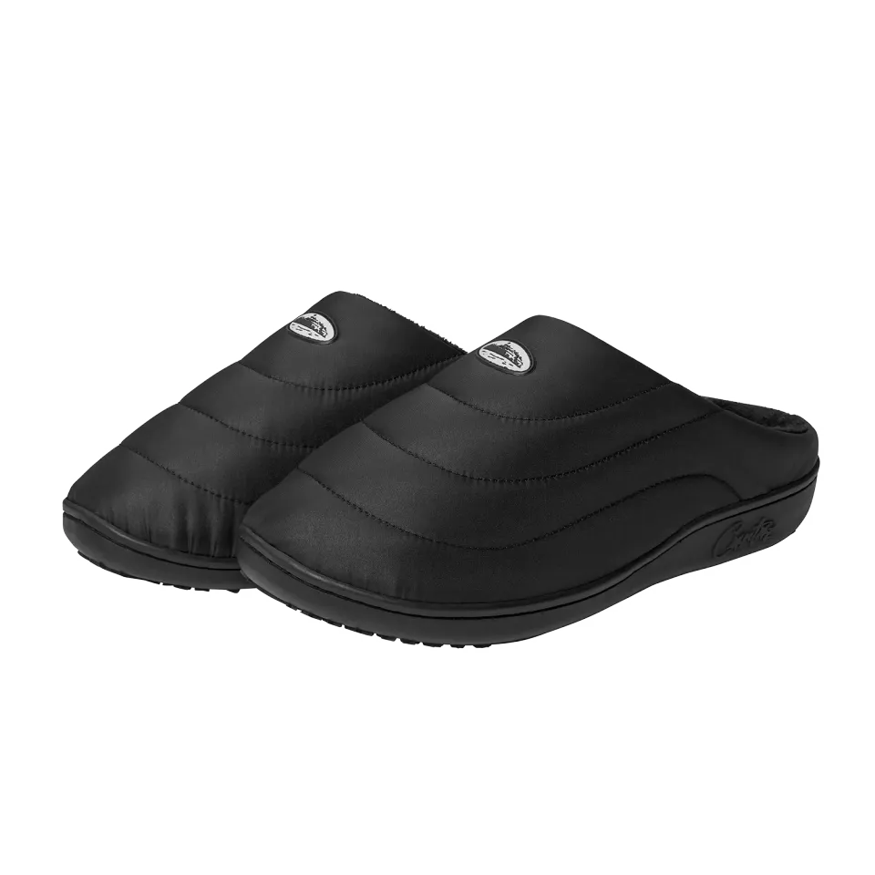 Corteiz Crib Crep Hausschuhe Schwarz Nylon