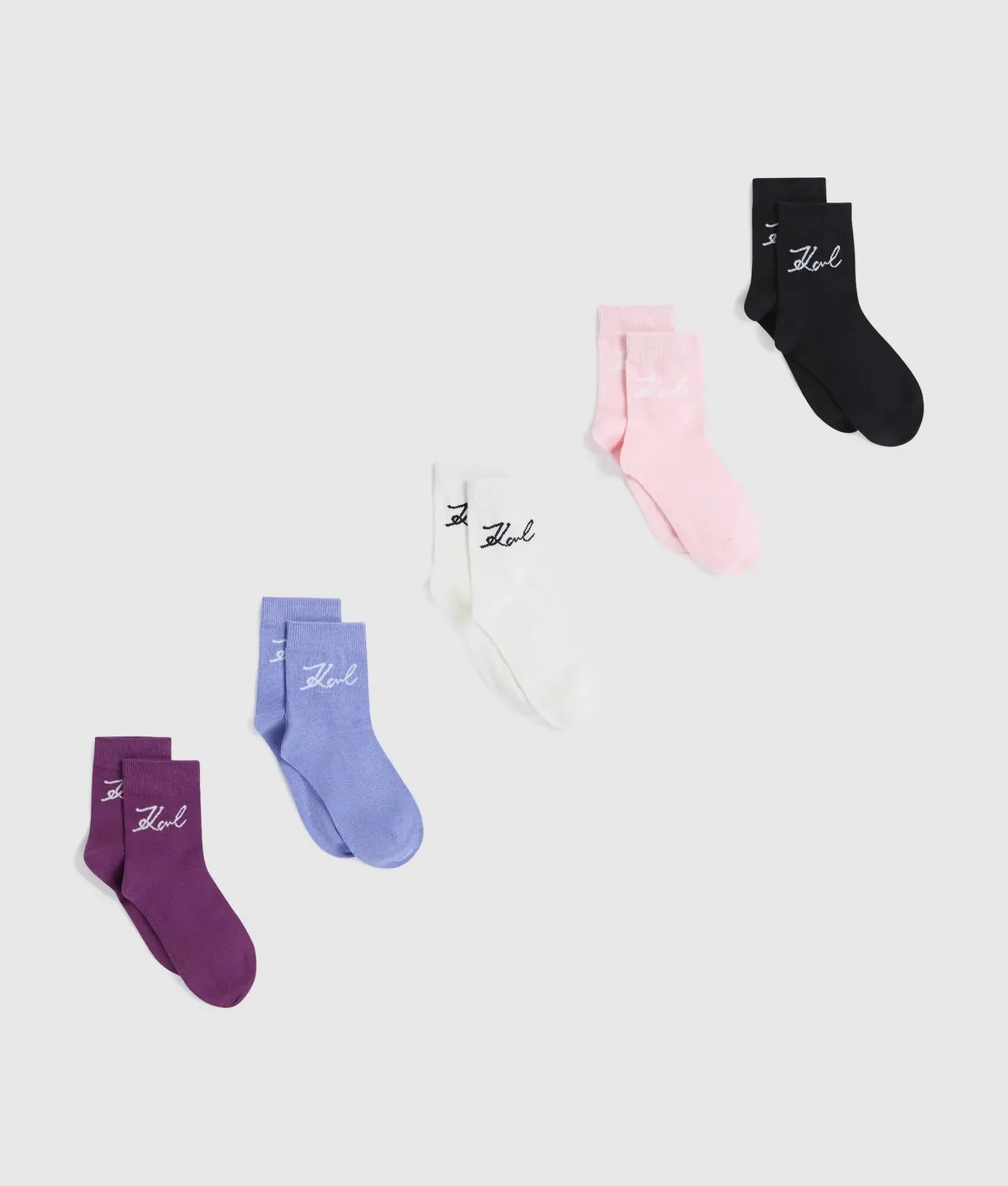 Karl Lagerfeld Signature Socken 5er-Pack halbhoch schwarz