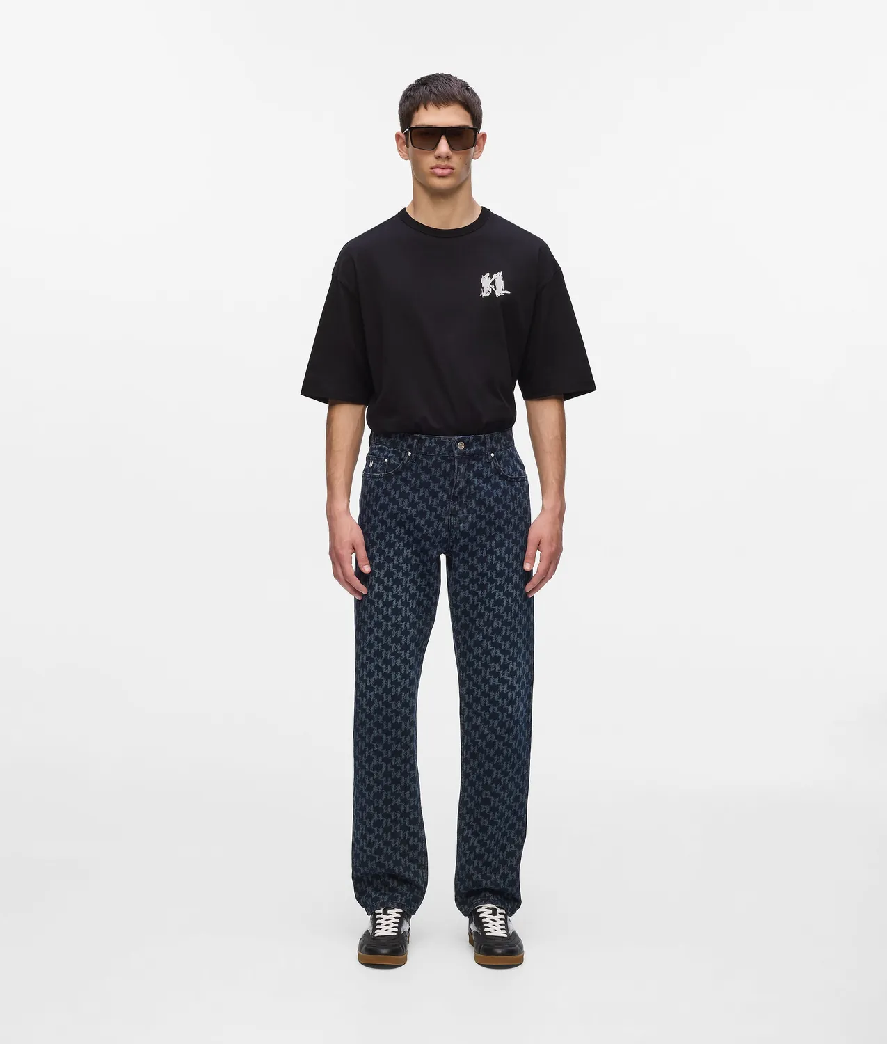 Karl Lagerfeld Graphic Monogram T-Shirt Bio-Baumwolle