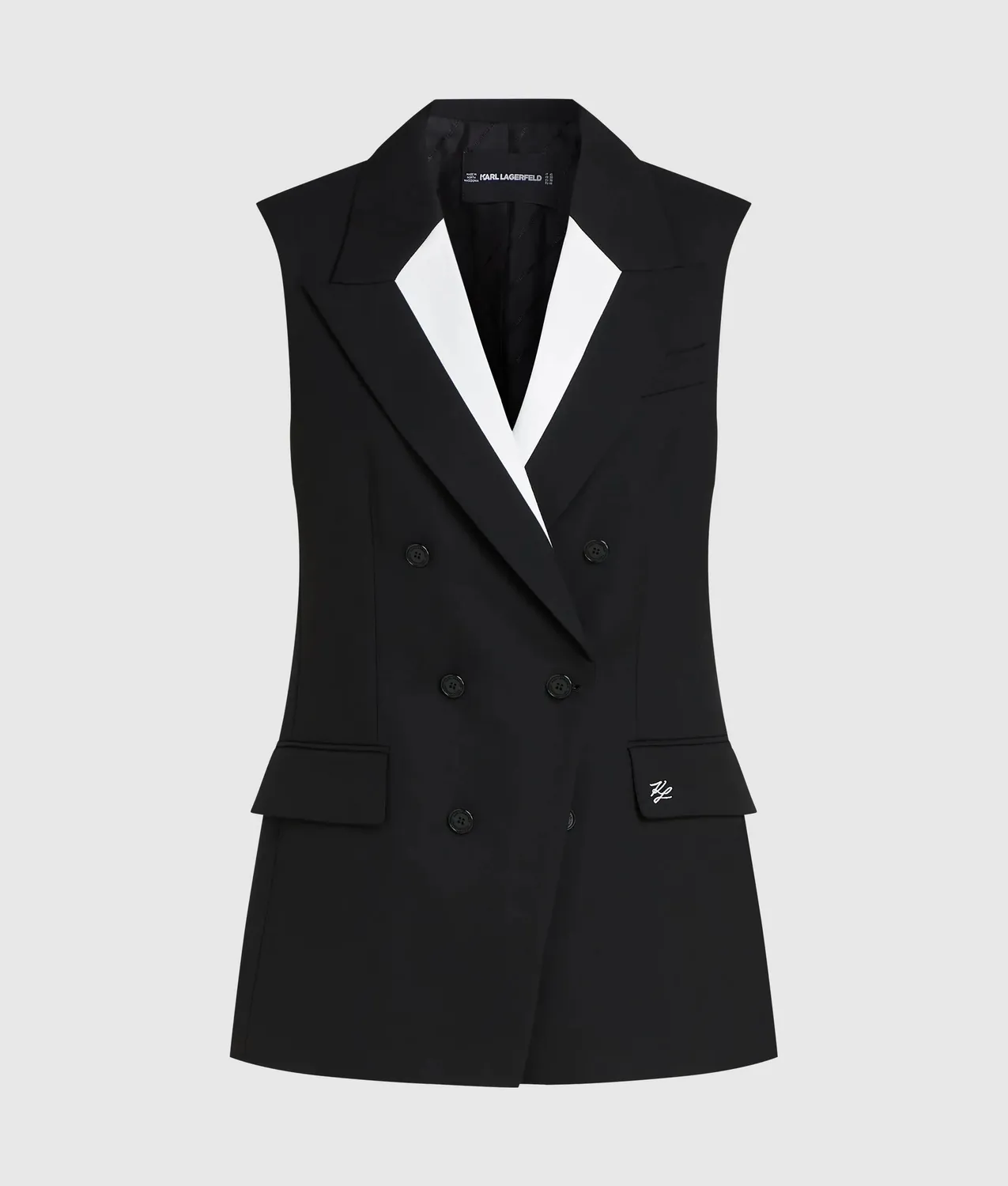 Karl Lagerfeld Tailored Gilet Weste schwarz-weiß Damen