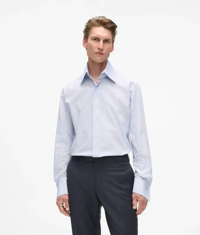 Karl Lagerfeld Modern-Fit Hemd Stehkragen-Hemd Baumwolle weiß