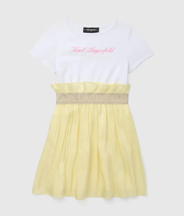 Karl Lagerfeld Girls T-Shirt Kleid Meshrock Logo 2Y-16Y