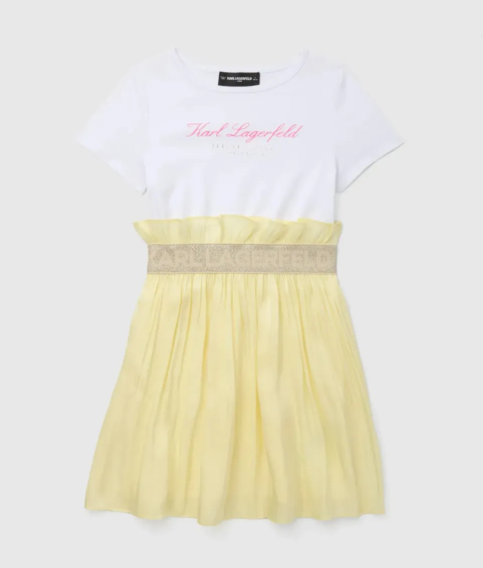 Karl Lagerfeld Girls T-Shirt Kleid Meshrock Logo 2Y-16Y