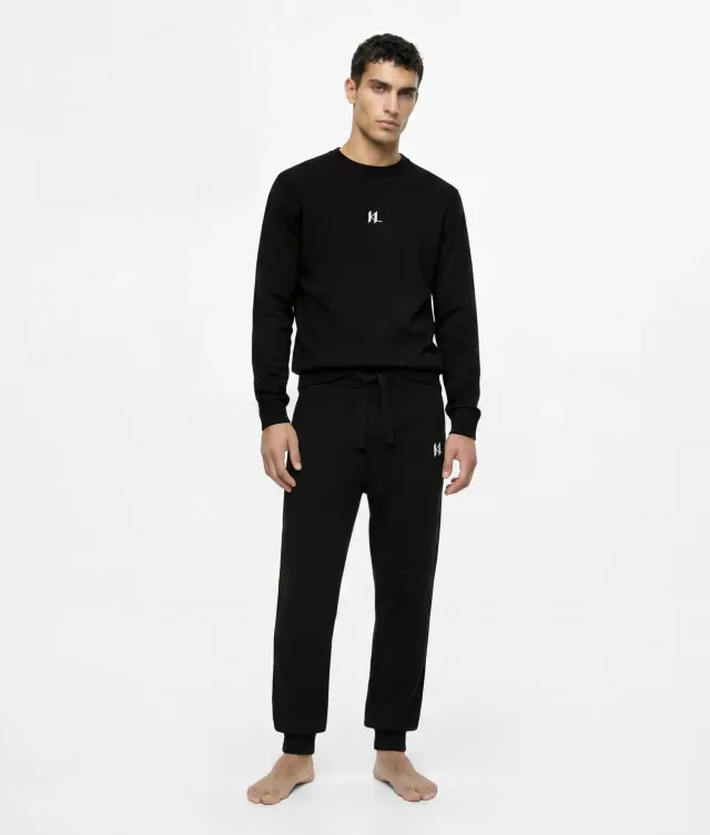 Karl Lagerfeld Monogram Cashmere Loungewear Hose Kaschmir