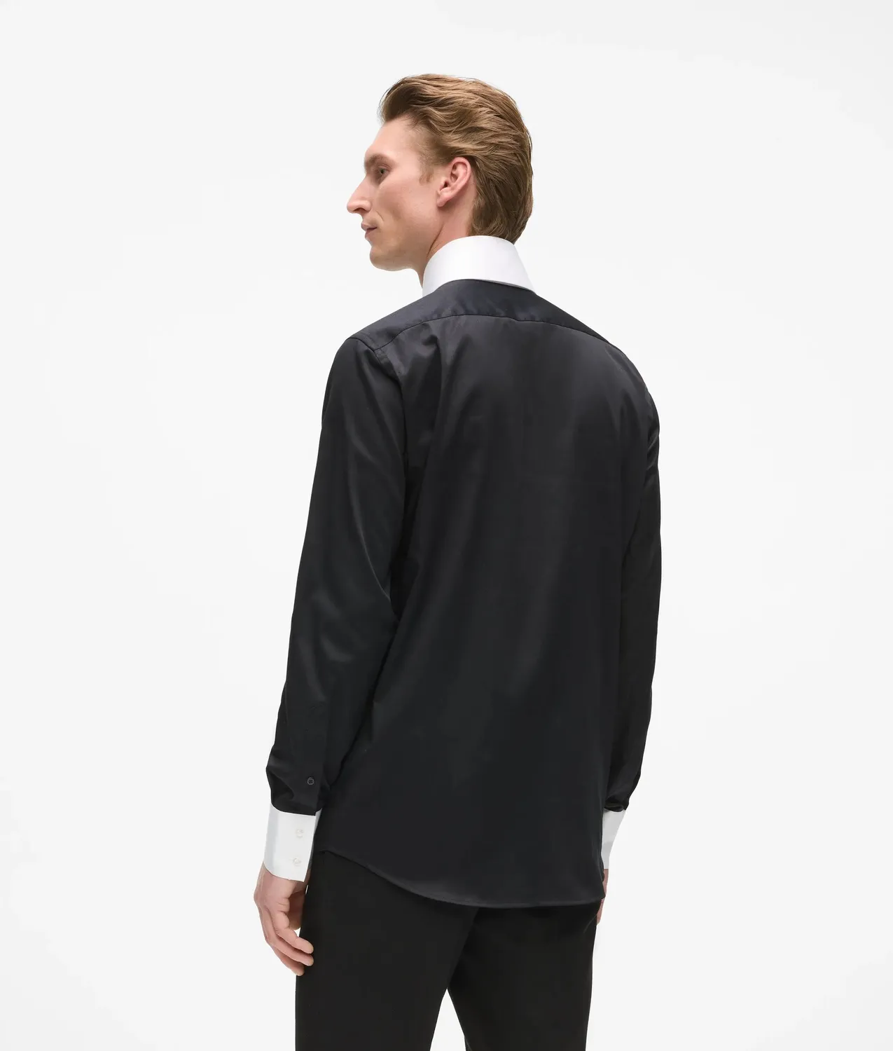 Karl Lagerfeld Modern-Fit Round Collar Hemd Stehkragen