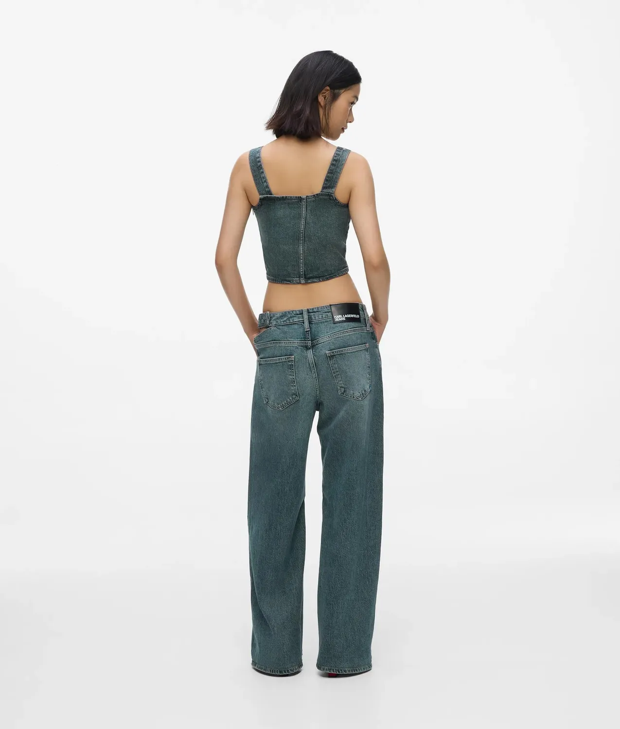 Karl Lagerfeld KL Jeans Wide Low-Rise Schnalle