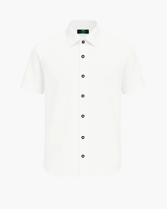 Gloriette Kurzarm Trachtenhemd Weiß Fashion Fit