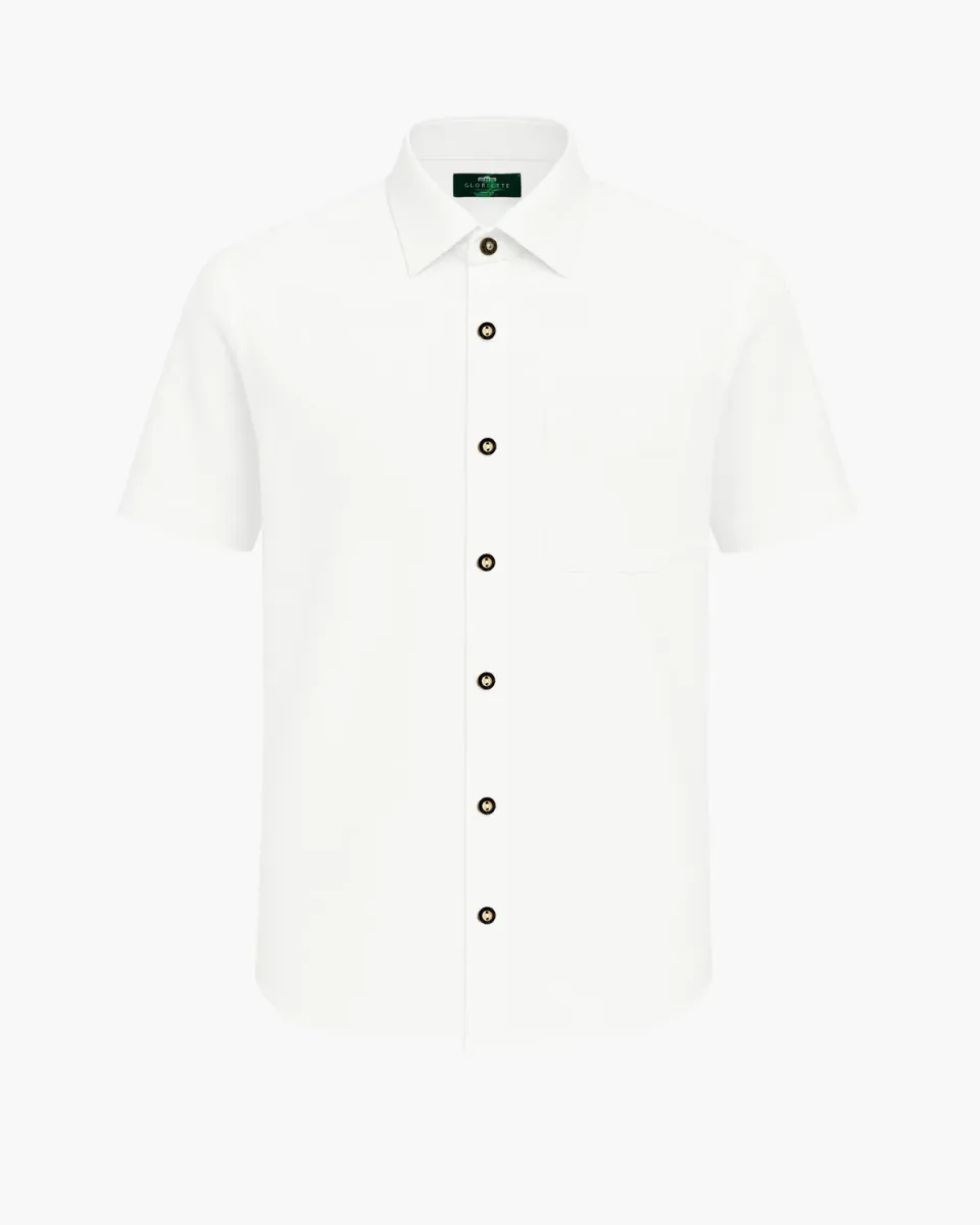 Gloriette Kurzarm Trachtenhemd Weiß Fashion Fit
