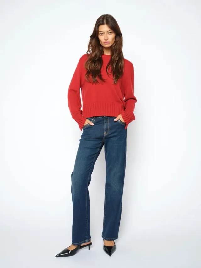 Mos Mosh MMCecilia Perla Jeans Mid Blue Flare High Waist