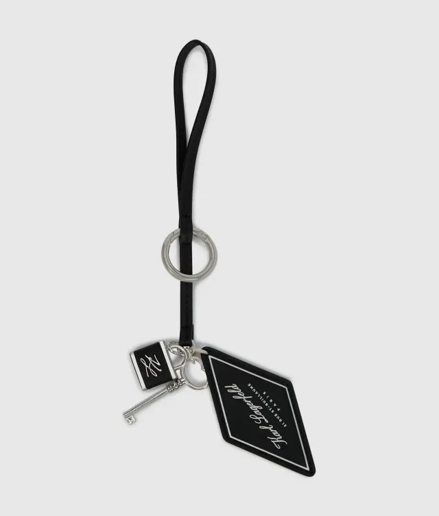 Karl Lagerfeld K/Autograph Padlock Charm Leder