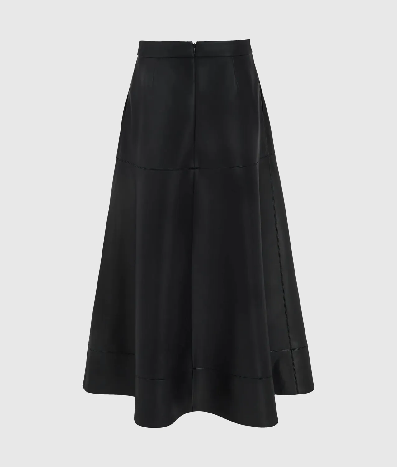 Karl Lagerfeld Midi Rock Kunstleder High Waist schwarz
