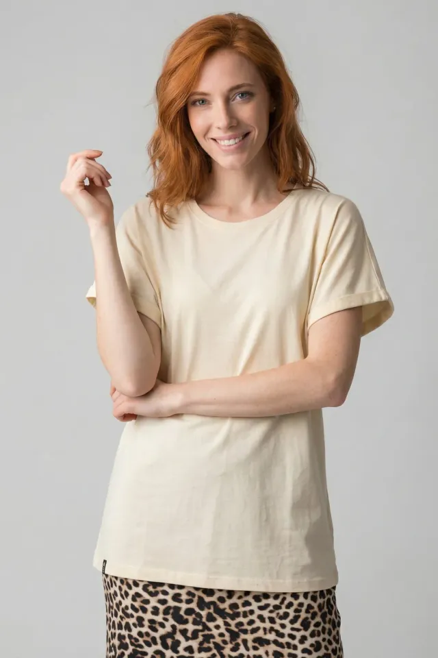 Alife & Kickin MagdalenaAK A T-Shirt Beige Relaxed Fit