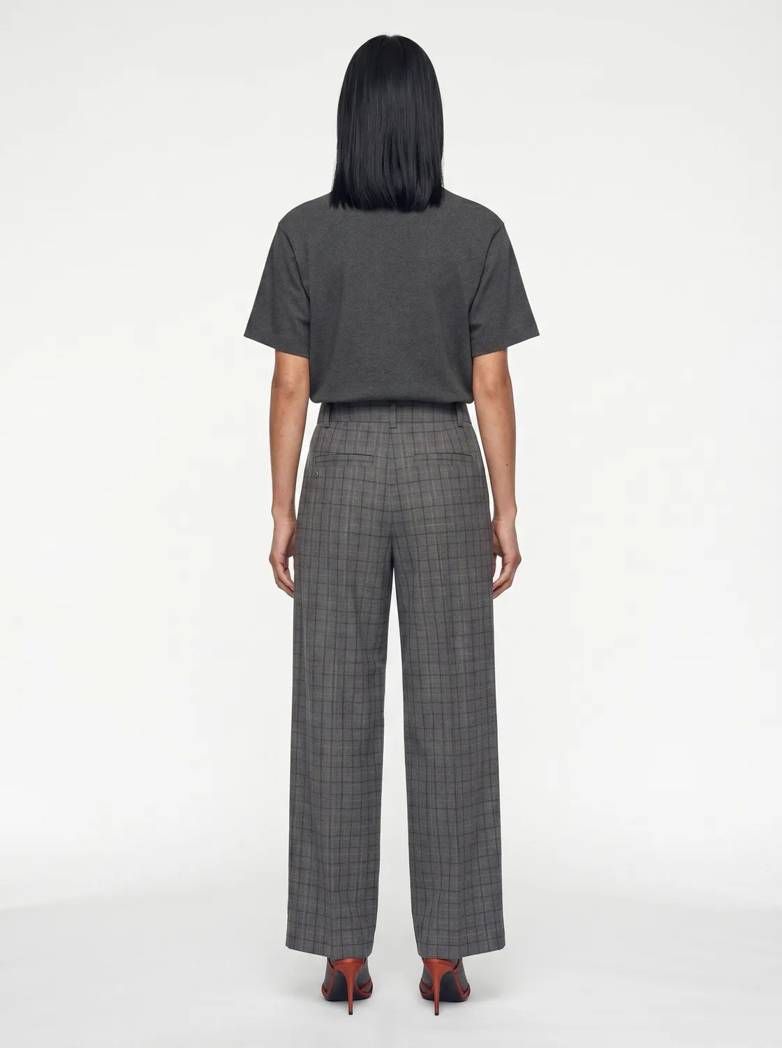 Mos Mosh MMHOn Check Hose Grey Wide Leg Karo