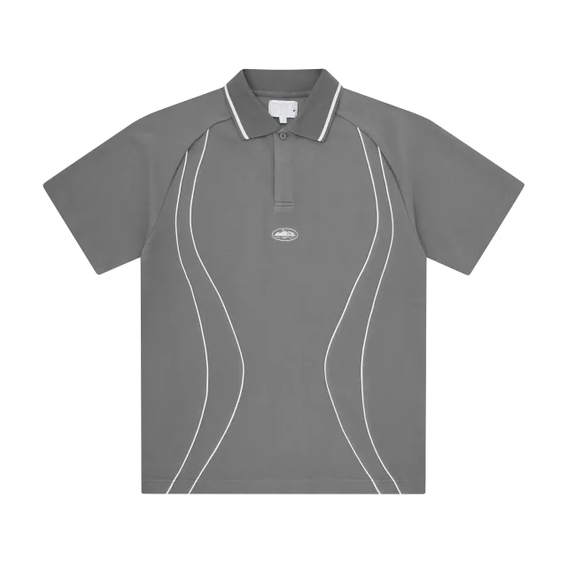 Corteiz Island Pique Poloshirt Grey Paspel