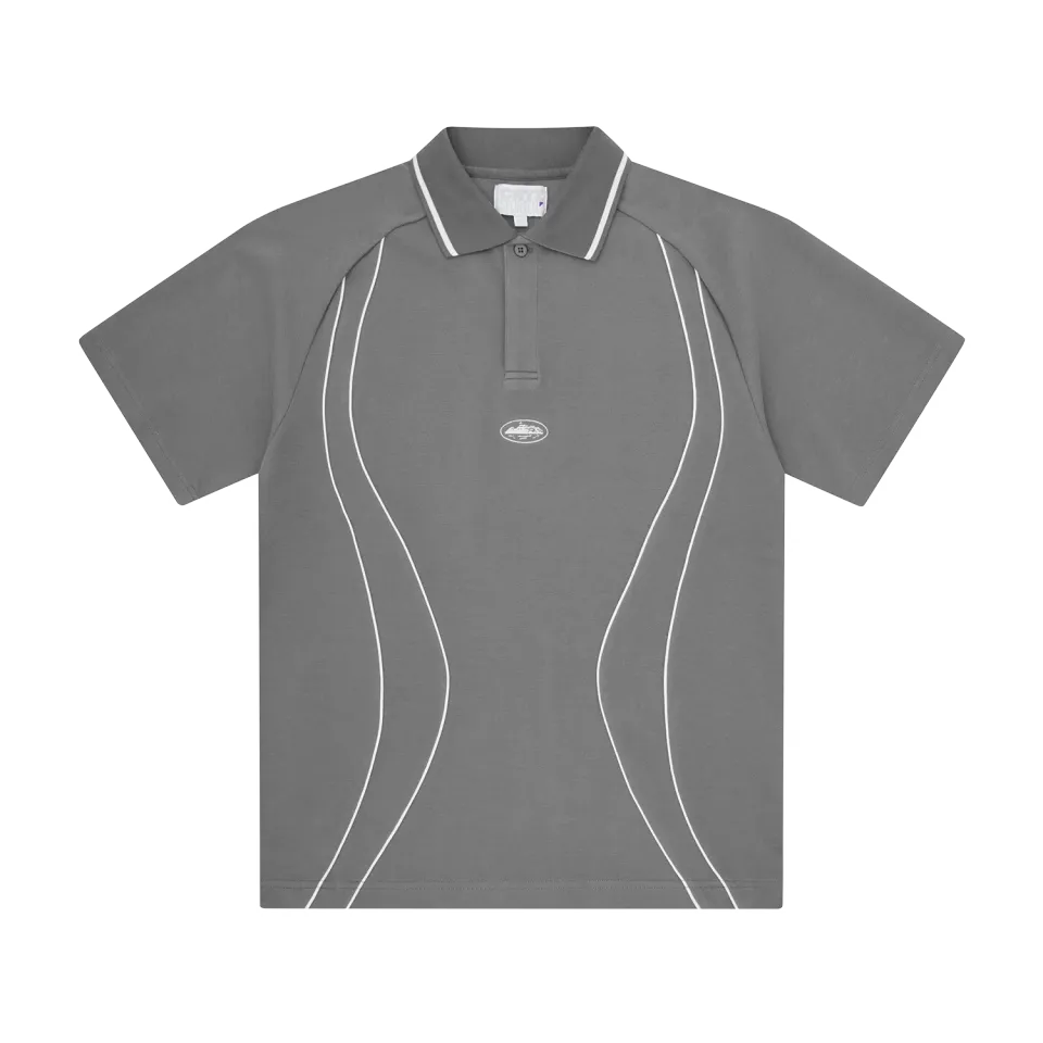 Corteiz Island Pique Poloshirt Grey Paspel