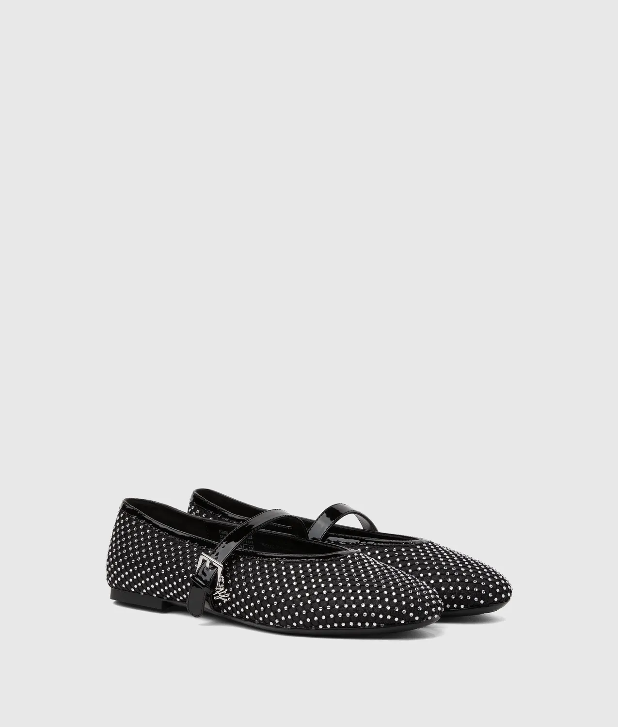 Karl Lagerfeld Karo Mary Janes Mesh Strass Riemen