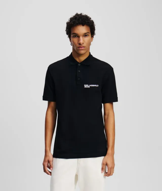 Karl Lagerfeld KL Jeans Logo Poloshirt Bio-Baumwolle
