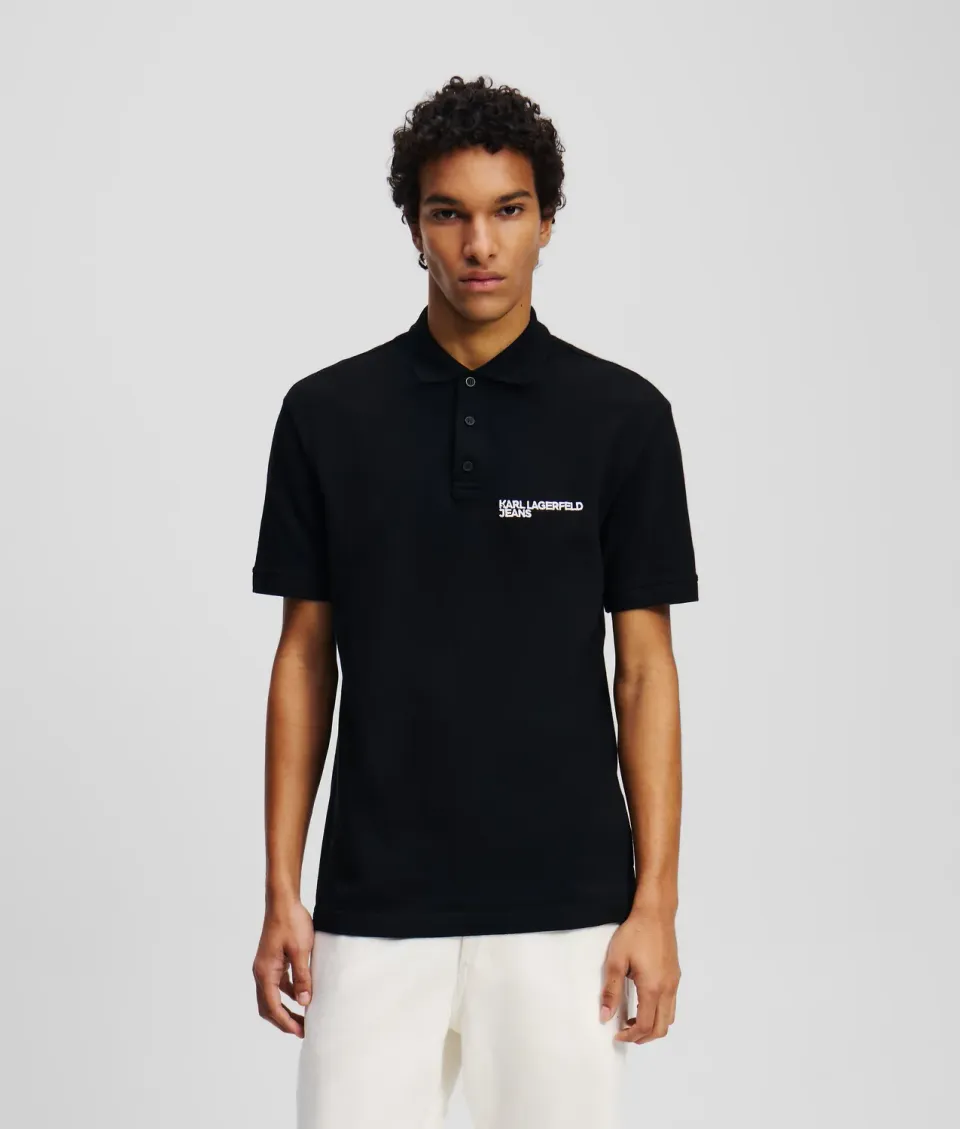 Karl Lagerfeld KL Jeans Logo Poloshirt Bio-Baumwolle