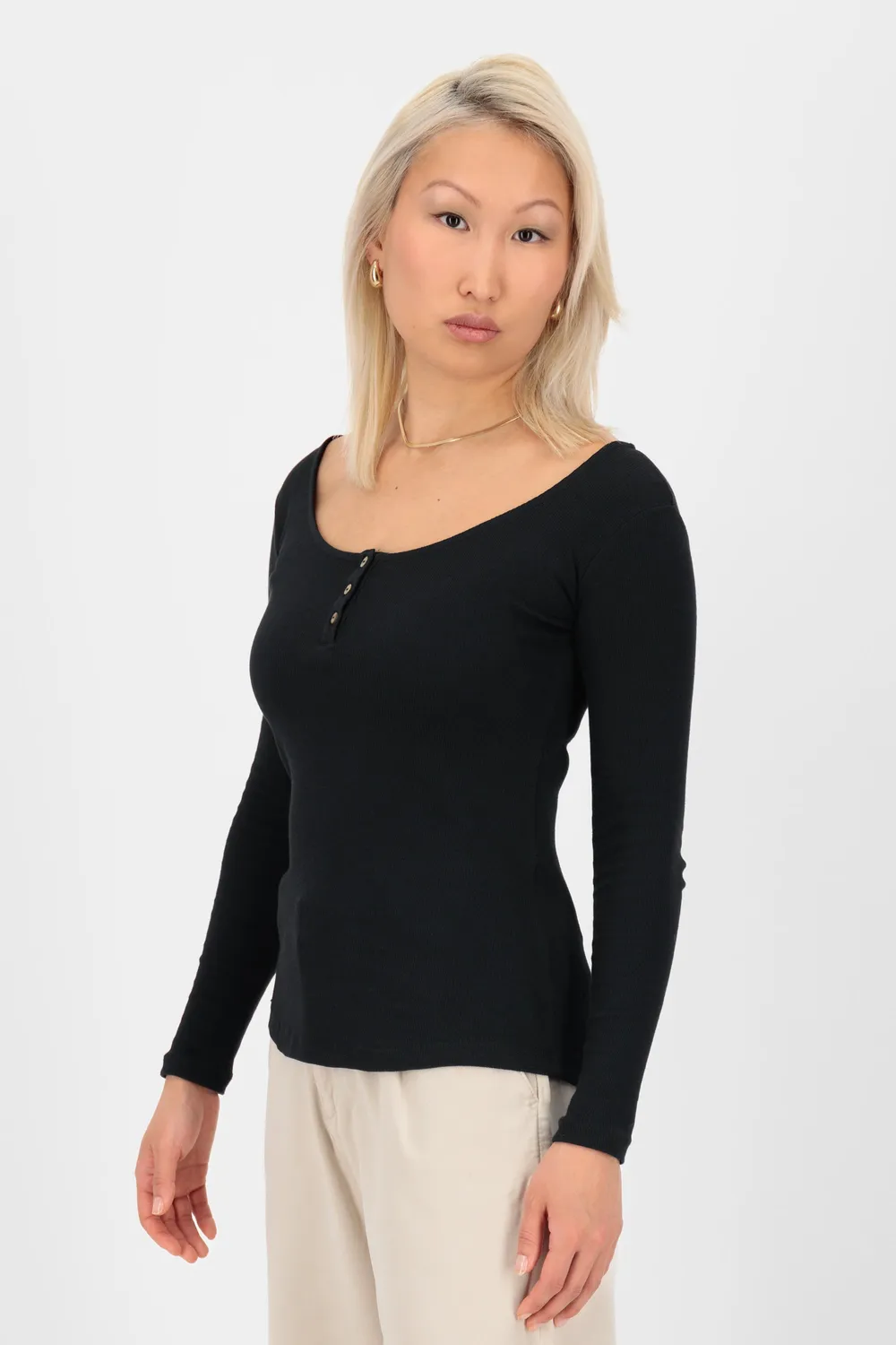 Alife & Kickin MaritAK A Longsleeve Schwarz Ripp