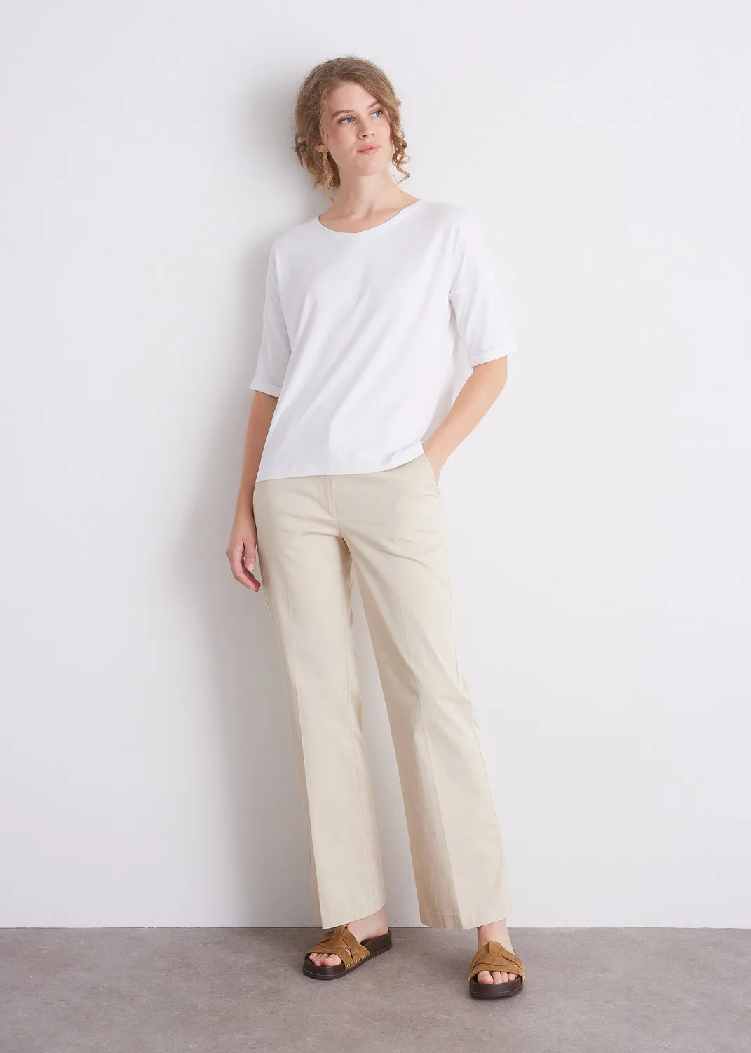 Senatex Shirt Viskose-Baumwoll-Mix Off-White locker